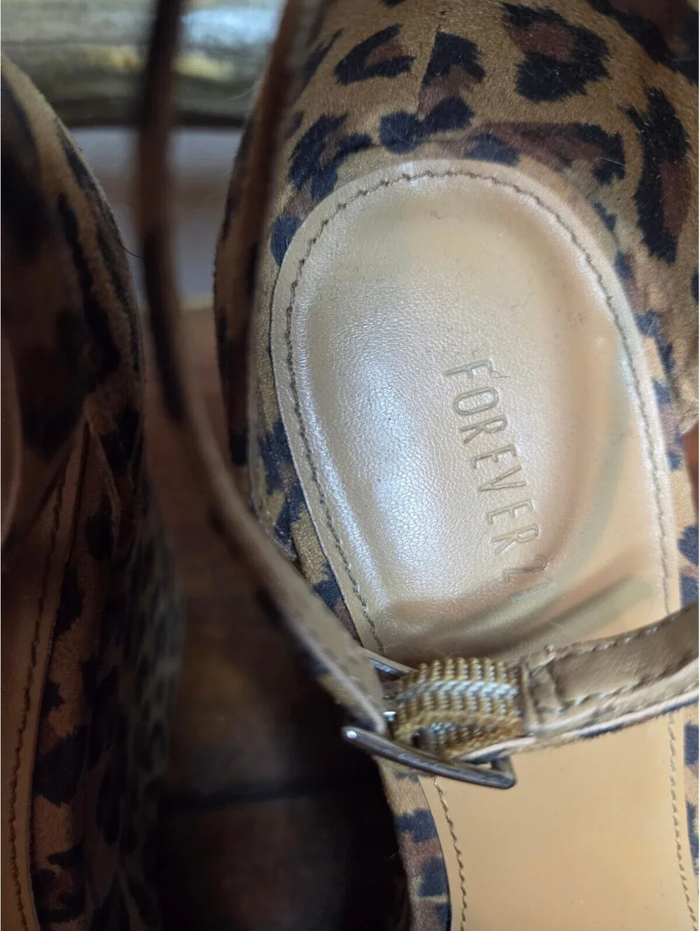 Forever 21 Leopard Print Platform Wedge Sandals
